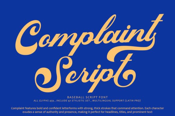 Complaint: A Bold Script Font for Editorial Impact