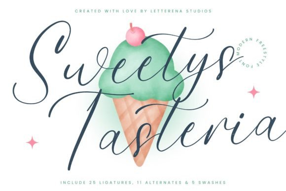 Sweetys Tasteria: A Modern Freestyle Font for Web Design